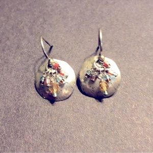 Silpada sterling silver earrings w/ multi colored beads